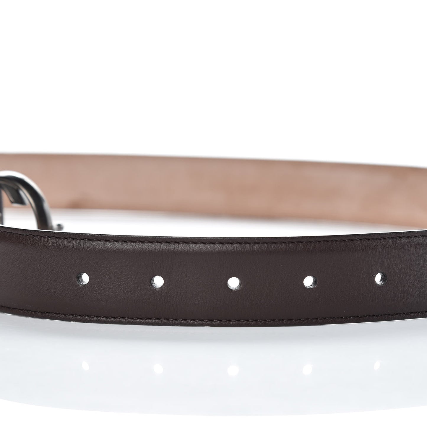 Calfskin Interlocking G Belt 100 40 Dark Brown