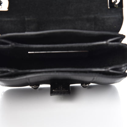Valentino Garavani Grained Calfskin Onyx Micro B-Rockstud Rolling Flap Black 6 of 8