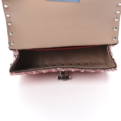 Valentino Garavani Glitter Mini Rockstud Spike Shoulder Bag Antique Pink 5 of 9