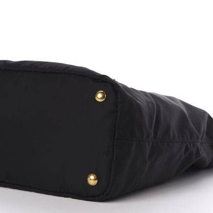 Prada Tessuto Nylon Saffiano Shopping Tote Black 7 of 9