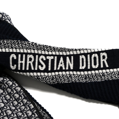 Christian Dior Wool Silk Oblique University Reversible Scarf Navy Blue 2 of 3