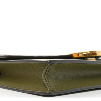 Fendi Vitello Cruise F is Fendi Bi-Color FF 1974 Embossed Medium Envelope Wallet On Chain Asparago Maya 9 of 11