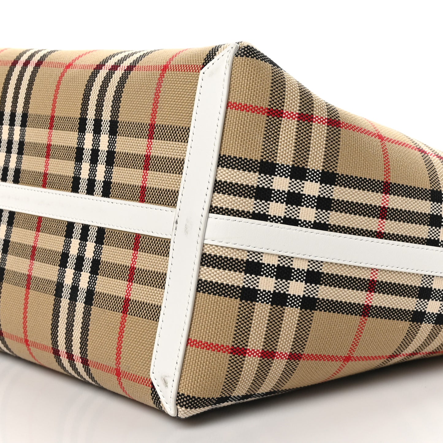 Cotton Vintage Check Medium London Tote Bag White