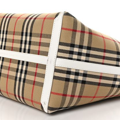 Burberry Cotton Vintage Check Medium London Tote Bag White 11 of 11