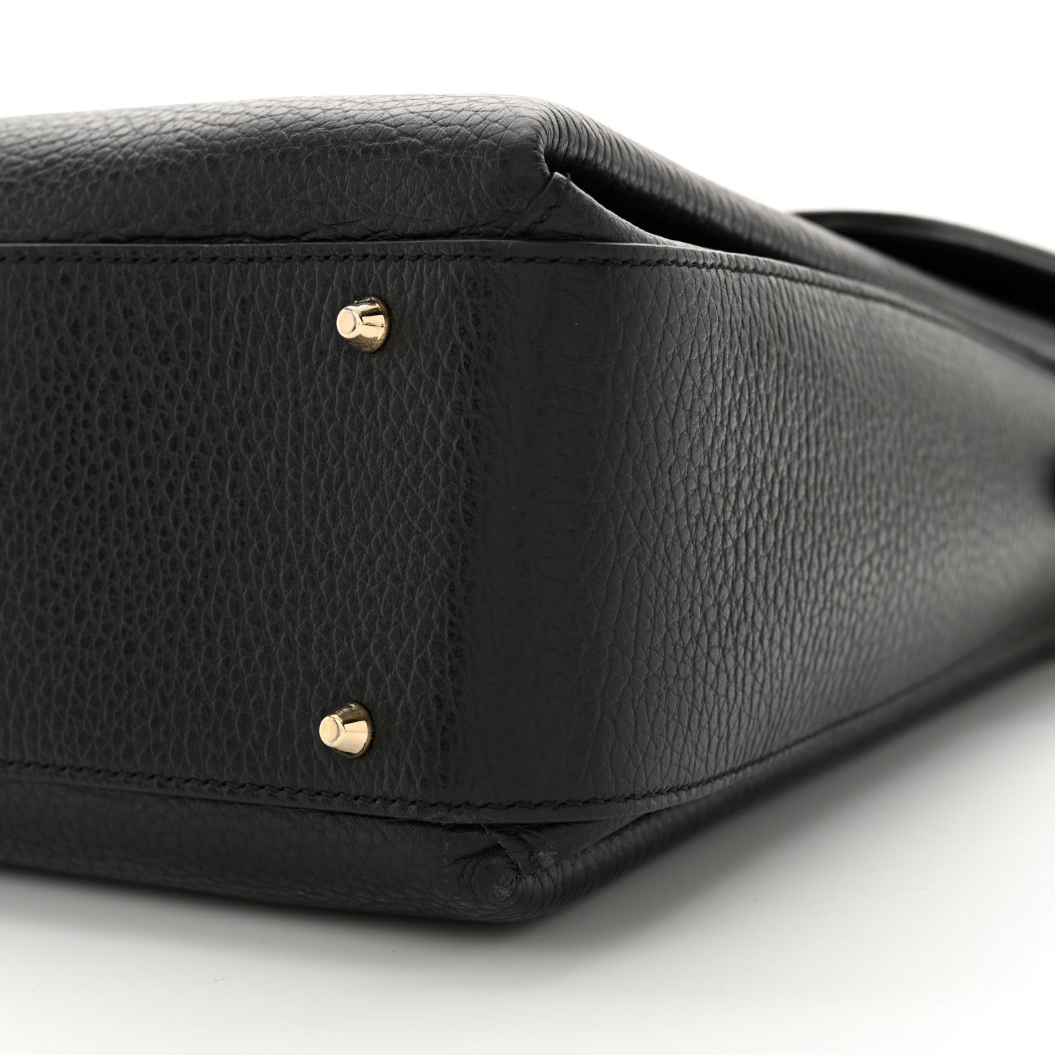 Gucci Dollar Calfskin Medium Interlocking G Top Handle Shoulder Bag Black 10 of 12