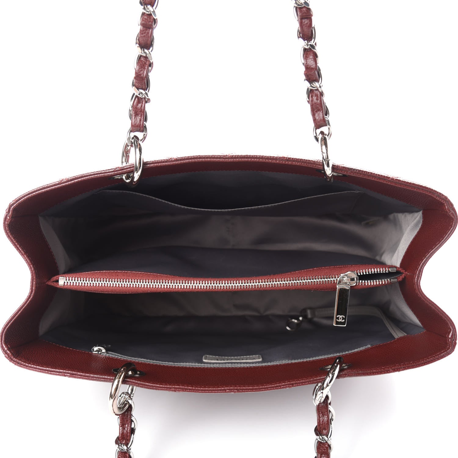 Chanel Caviar Quilted Grand Shopping Tote GST Burgundy 5 of 10