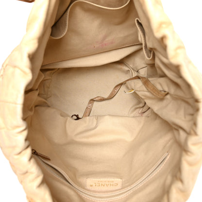 Chanel Lambskin Quilted Cloudy Bundle North South Tote Light Beige 4 of 14