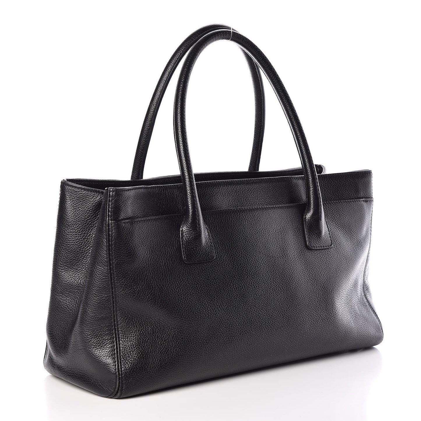 Calfskin Mademoiselle Lock Cerf Shopper Tote Black