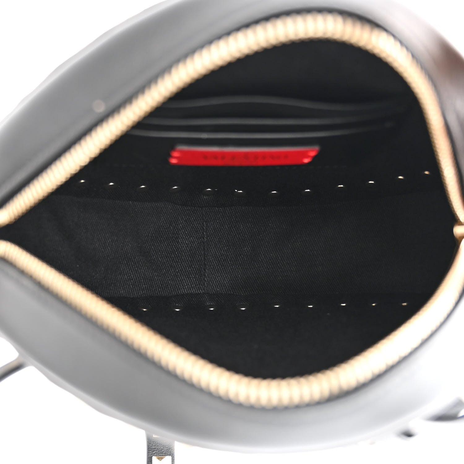 Valentino Garavani Calfskin Rockstud Round Crossbody Bag Black 5 of 10