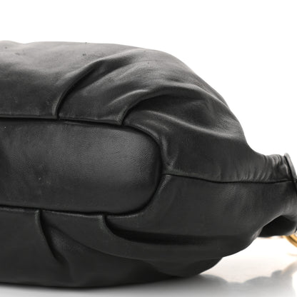Prada Soft Calf Pleated Hobo Black 12 of 12