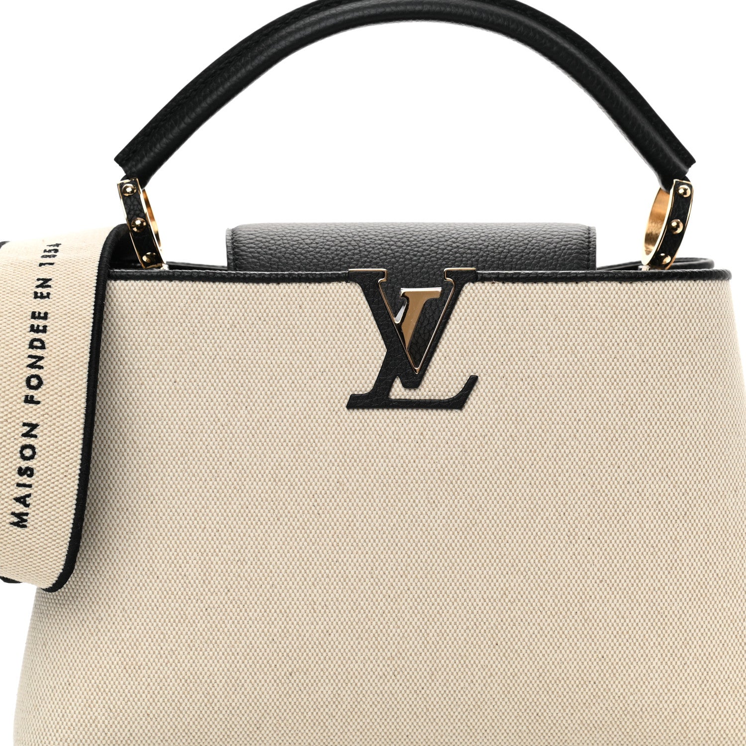 Louis Vuitton Canvas Taurillon Capucines MM Black 8 of 10