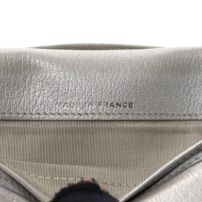 Chanel Metallic Goatskin Camellia Embossed Yen Wallet Silver 7 of 9