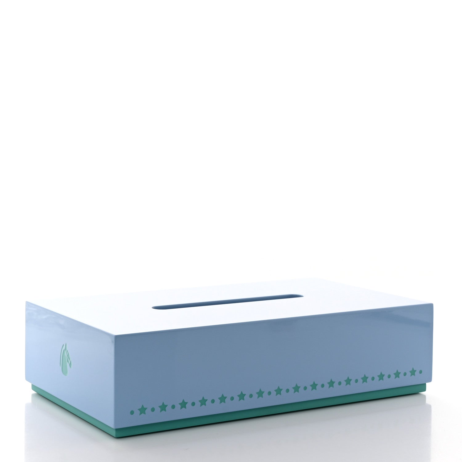 Hermes Lacquered Wood Western And Company Tissue Box Bleu Ciel Bleu Venise 3 of 7
