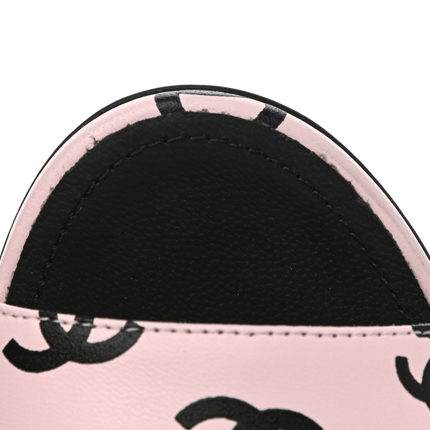 Chanel Printed Lambskin CC Sandals 38 Light Pink Black 12 of 13