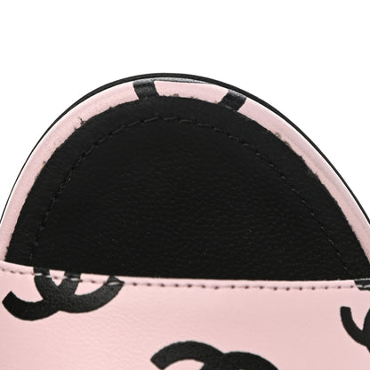 Chanel Printed Lambskin CC Sandals 38 Light Pink Black 12 of 13