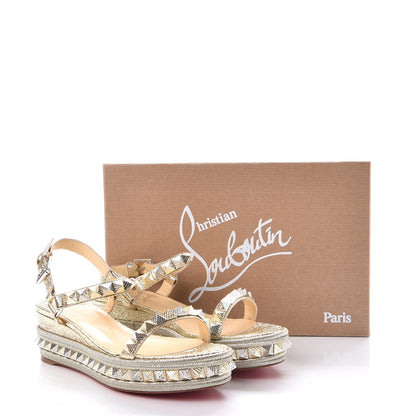 Christian Louboutin Specchio Vintage Pyraclou 60 Platform Sandals 38 Platine 8 of 8