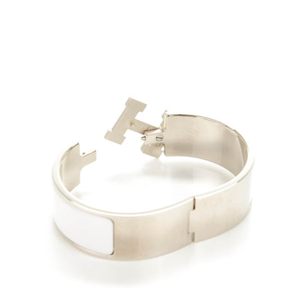 Hermes Enamel Wide Clic Clac H Bracelet GM White 4 of 4