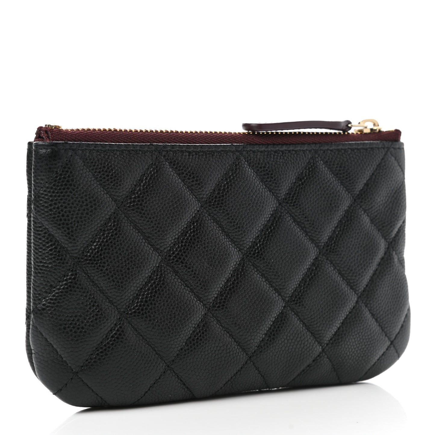 Caviar Quilted Small Cosmetic Case Black