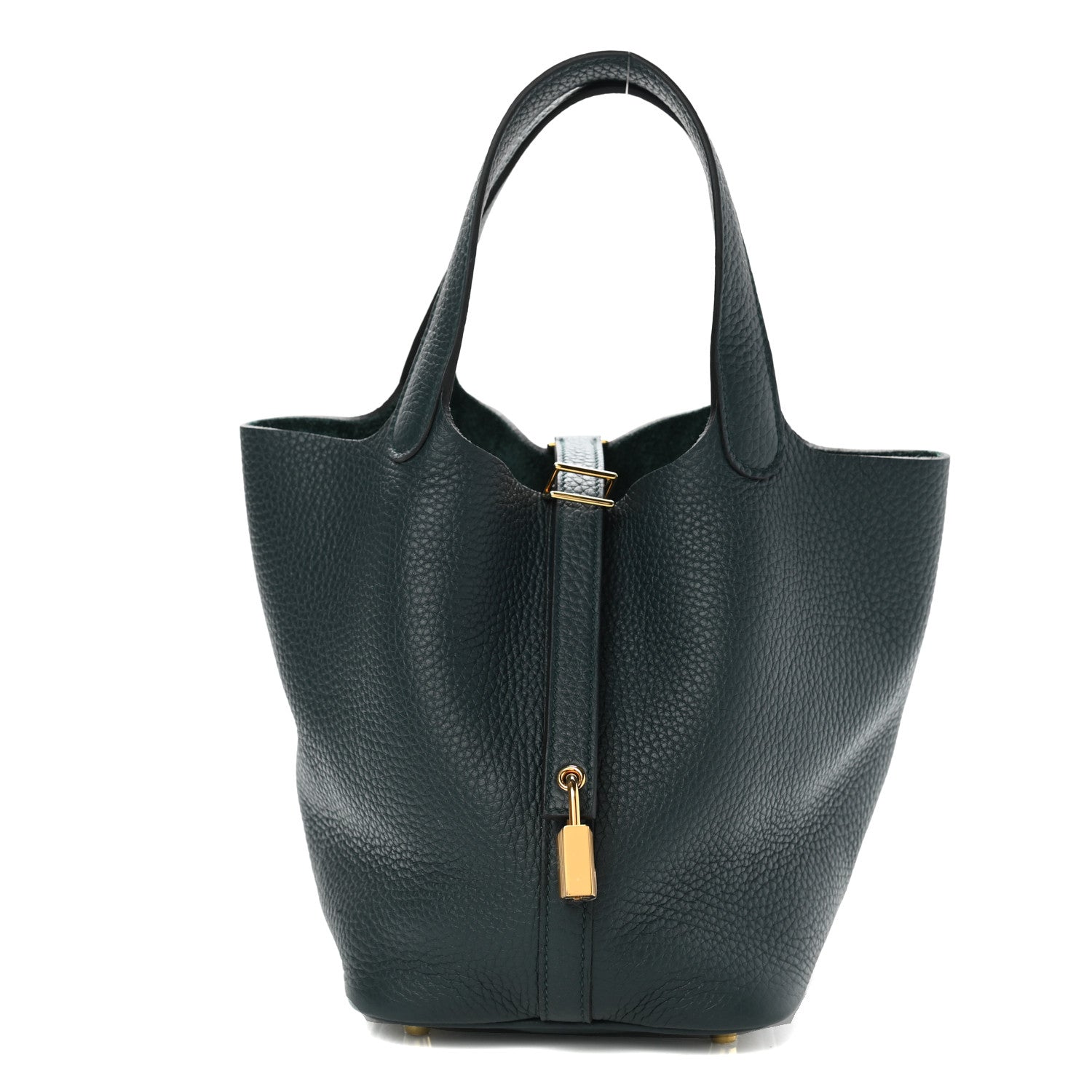 Hermes Taurillon Clemence Picotin Lock 18 PM Vert Cypress 1 of 7