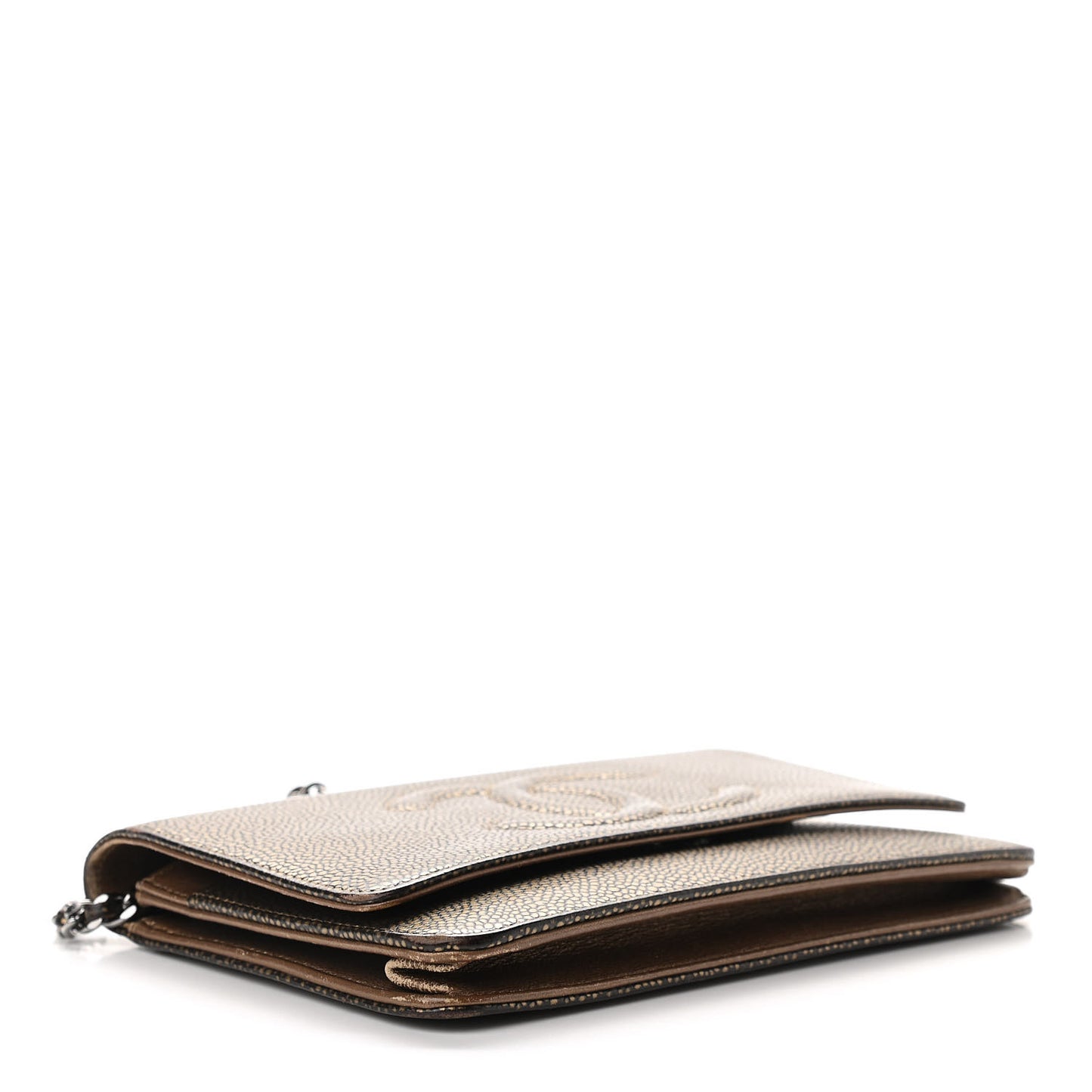 Metallic Caviar Timeless CC Wallet On Chain WOC Bronze