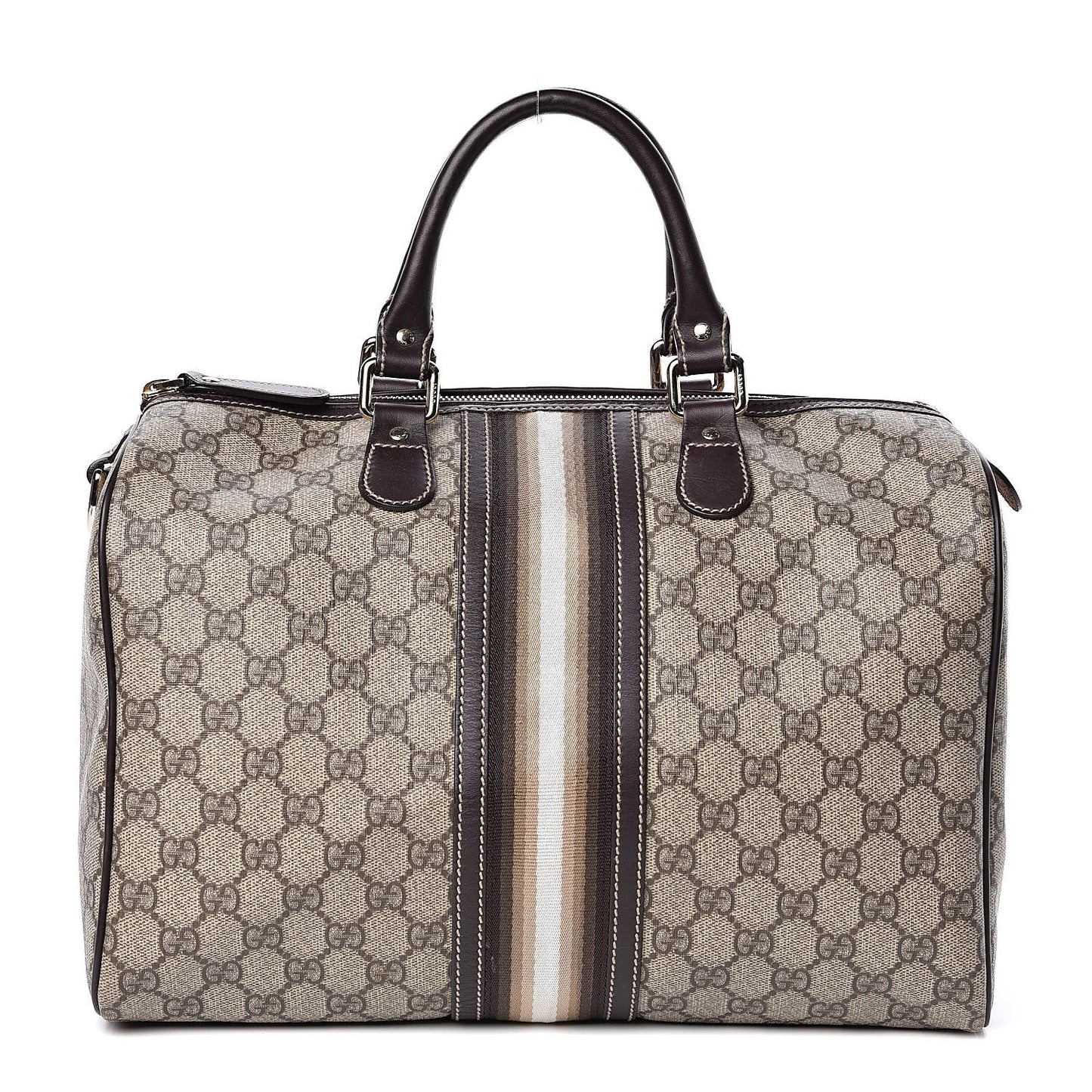 GG Plus Monogram Web Medium Joy Boston Dark Brown