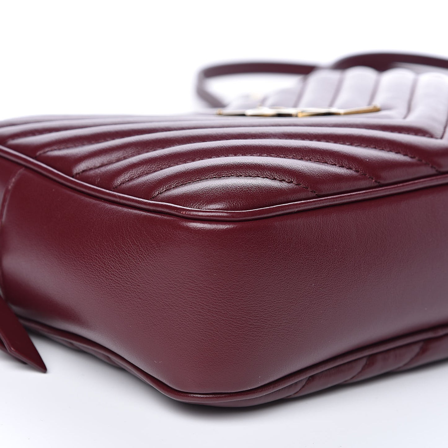 Calfskin Matelasse Monogram Lou Camera Bag Dark Legion Red