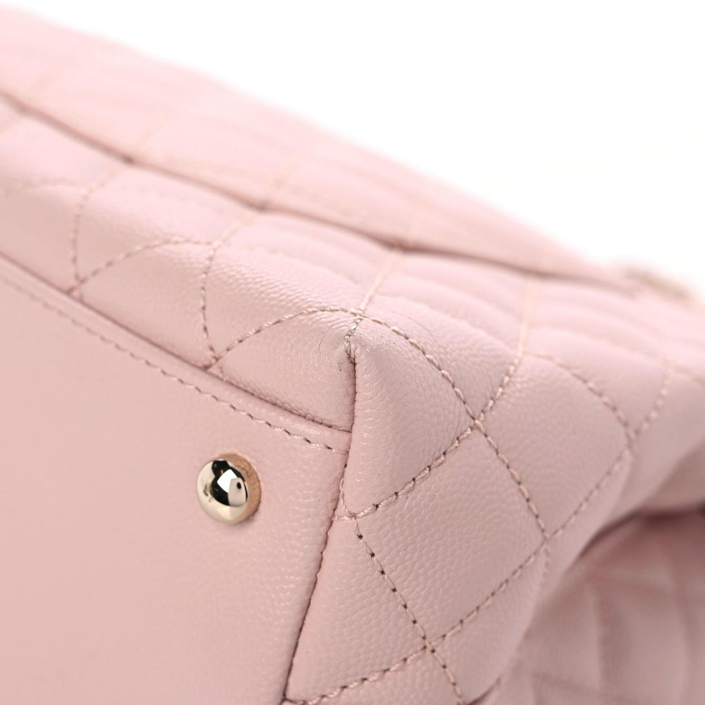 Caviar Quilted Small Coco Handle Flap Light Pink