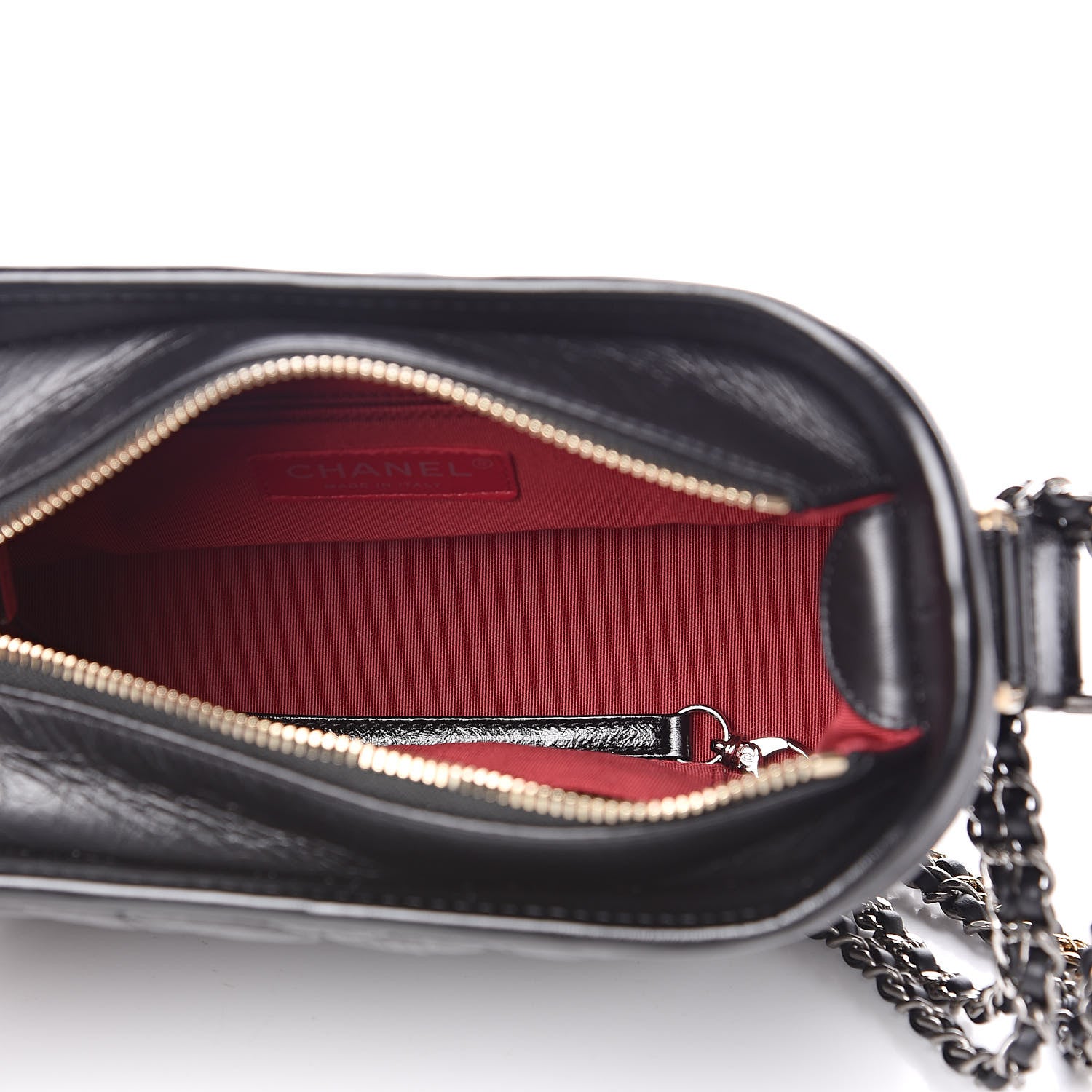Chanel Aged Calfskin Chevron Quilted Small Gabrielle Hobo Black 5 of 10