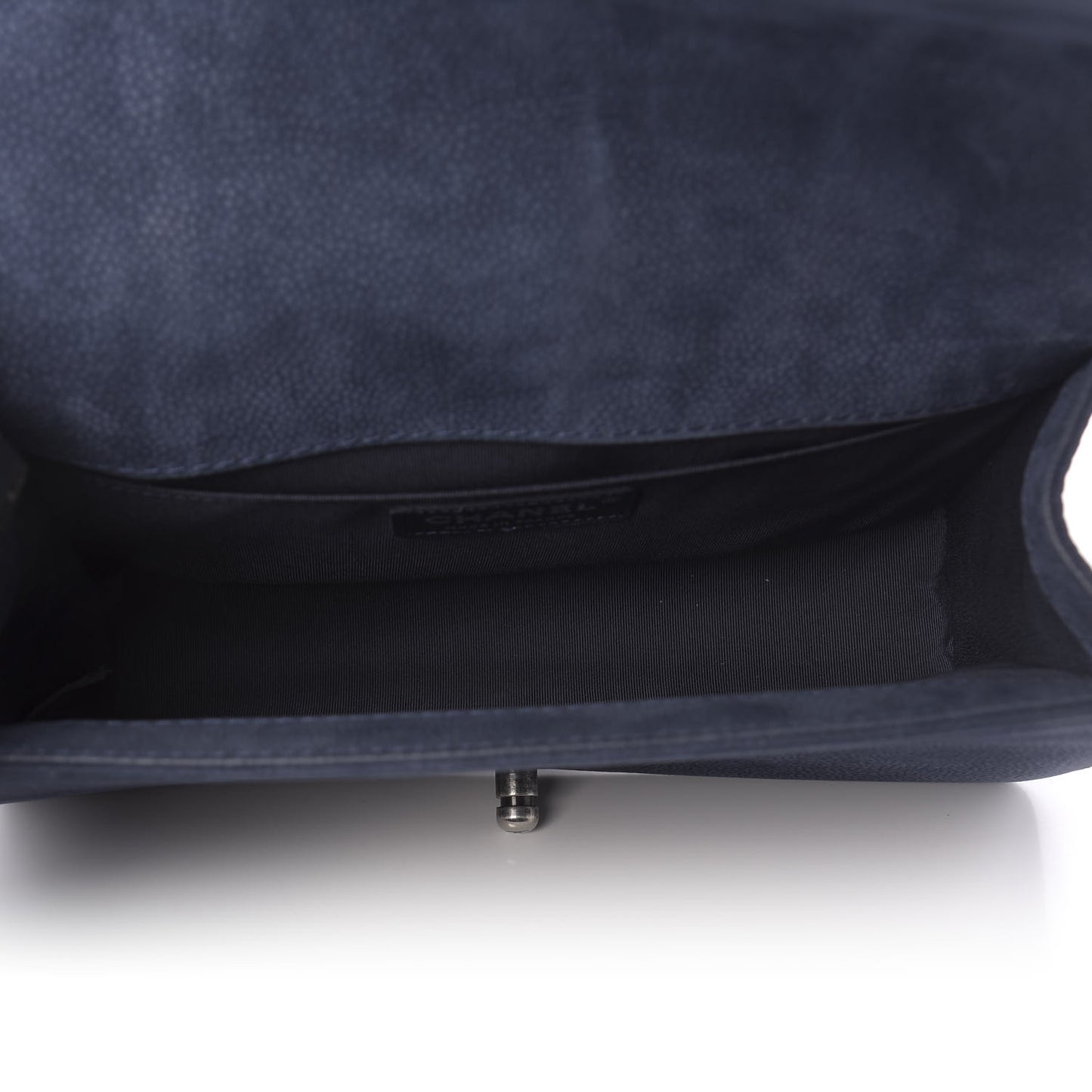 Iridescent Caviar Quilted Medium Boy Flap Dark Blue