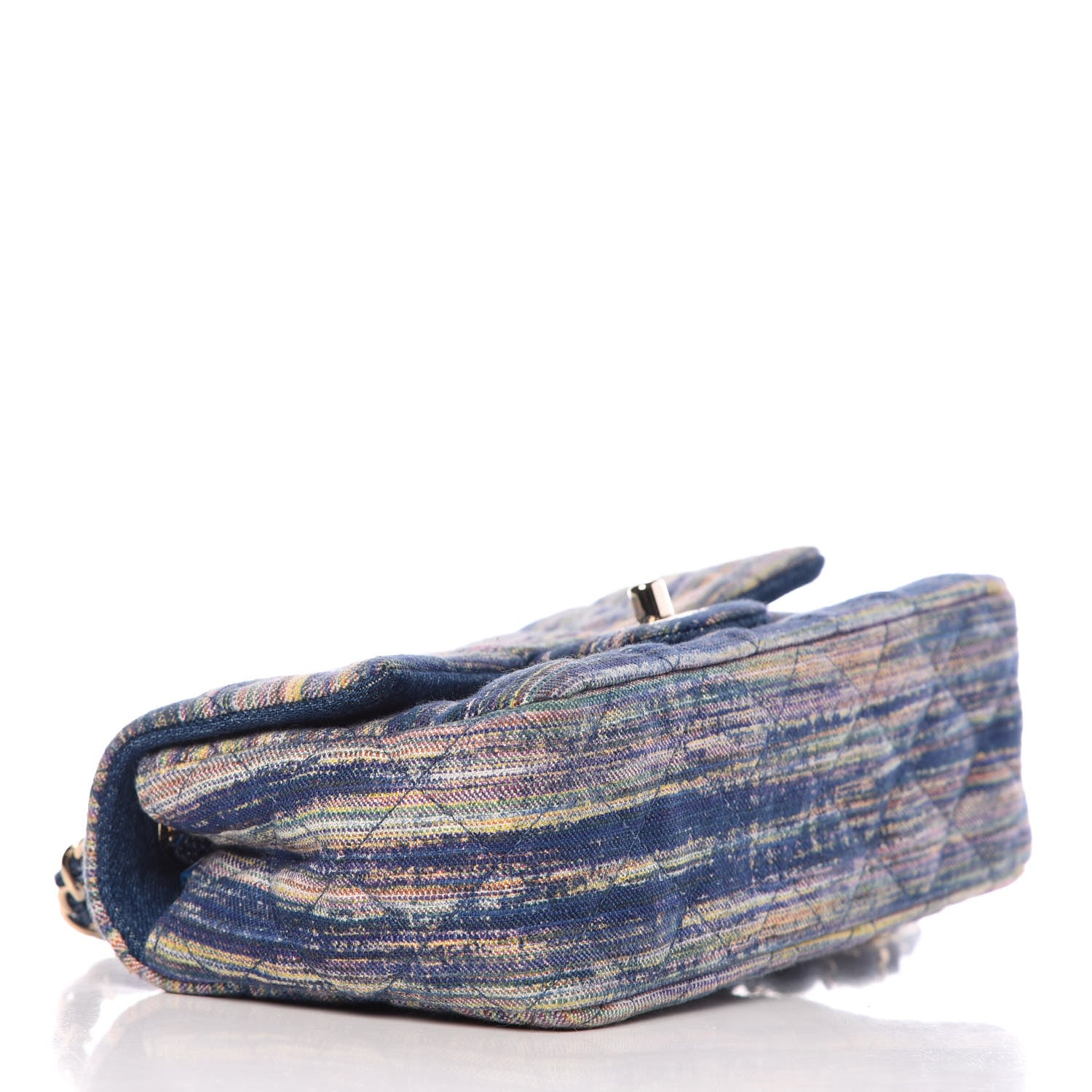 Chanel Denim Mini Rectangular Flap Bag Navy Yellow Purple Green 4 of 10
