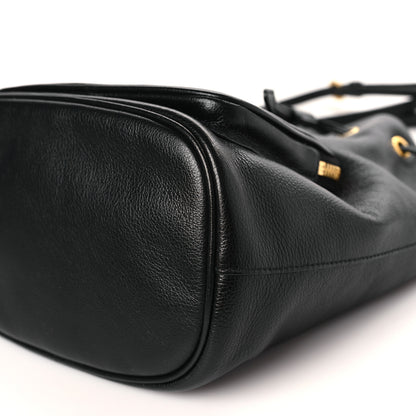 Prada Glace Calfskin Embossed Bucket Bag Black 9 of 9