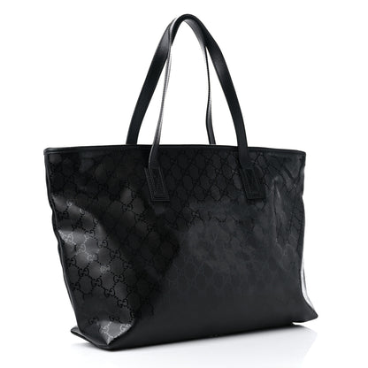 Gucci Imprime Monogram Medium Zippered Shopping Tote Black 3 of 12
