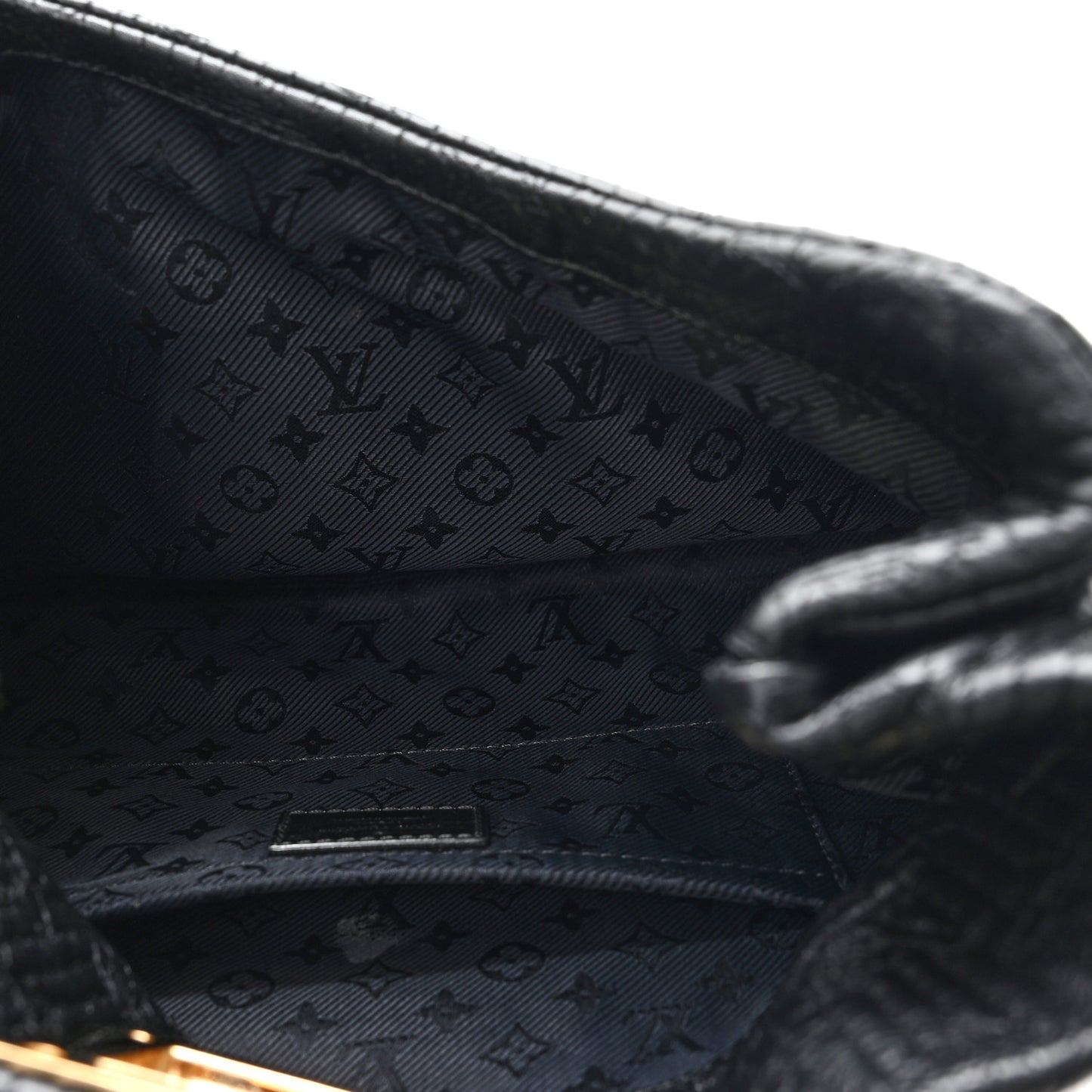 Calfskin Quilted Monogram Altair Clutch Black