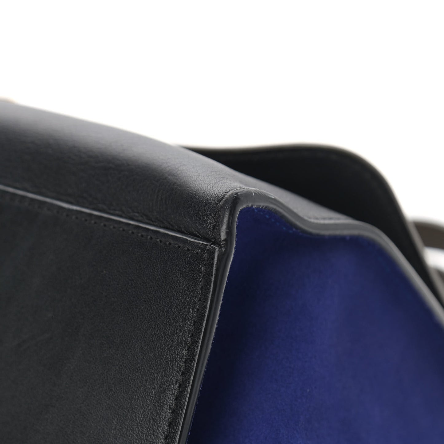 Smooth Calfskin Suede Medium Tri-color Trapeze Indigo