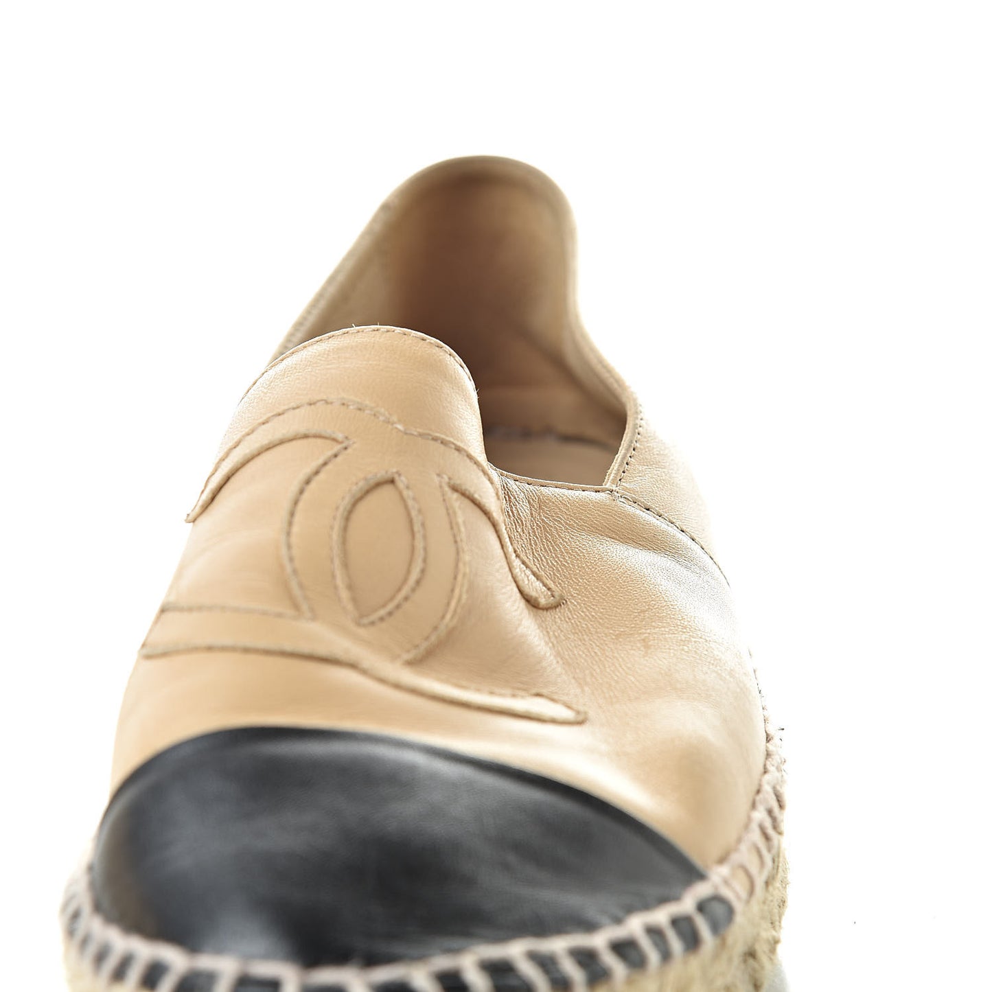 Lambskin CC Espadrilles 40 Beige Black