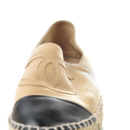 Chanel Lambskin CC Espadrilles 40 Beige Black 12 of 14