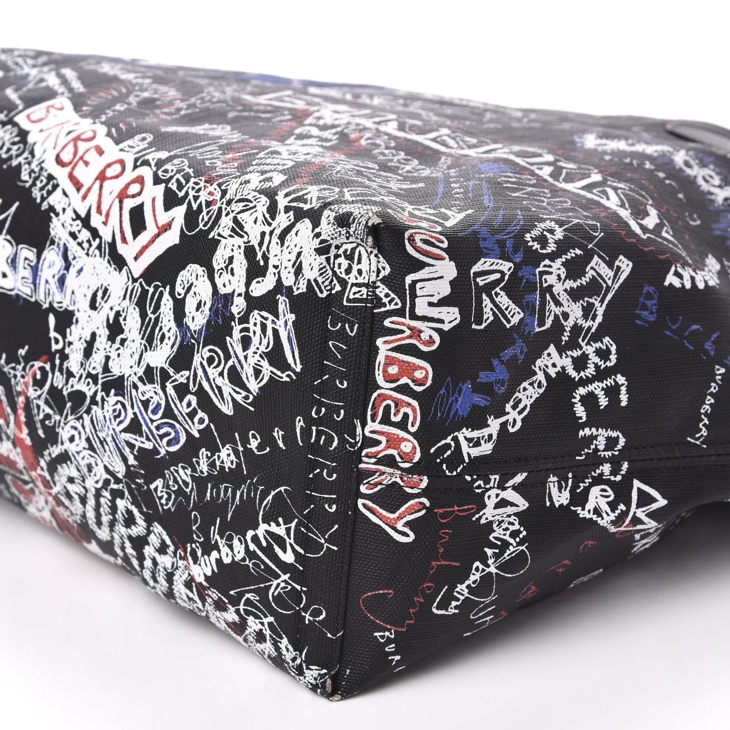 Coated Canvas Mega Check Sketchbook Medium Reversible Doodle Tote Black