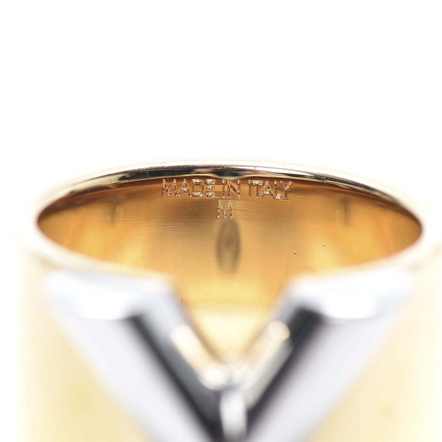 Louis Vuitton Brass Essential V Ring M Gold Silver 649349