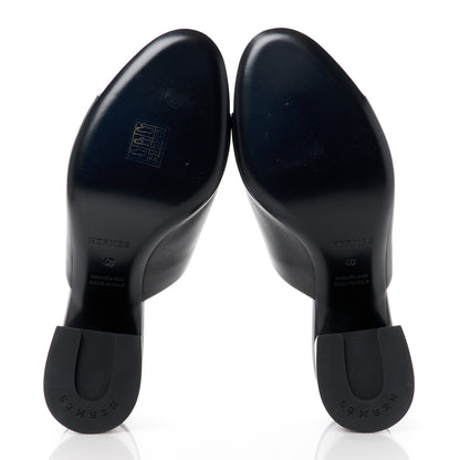 Hermes Calfskin Camilla Mules 40 Black 5 of 10