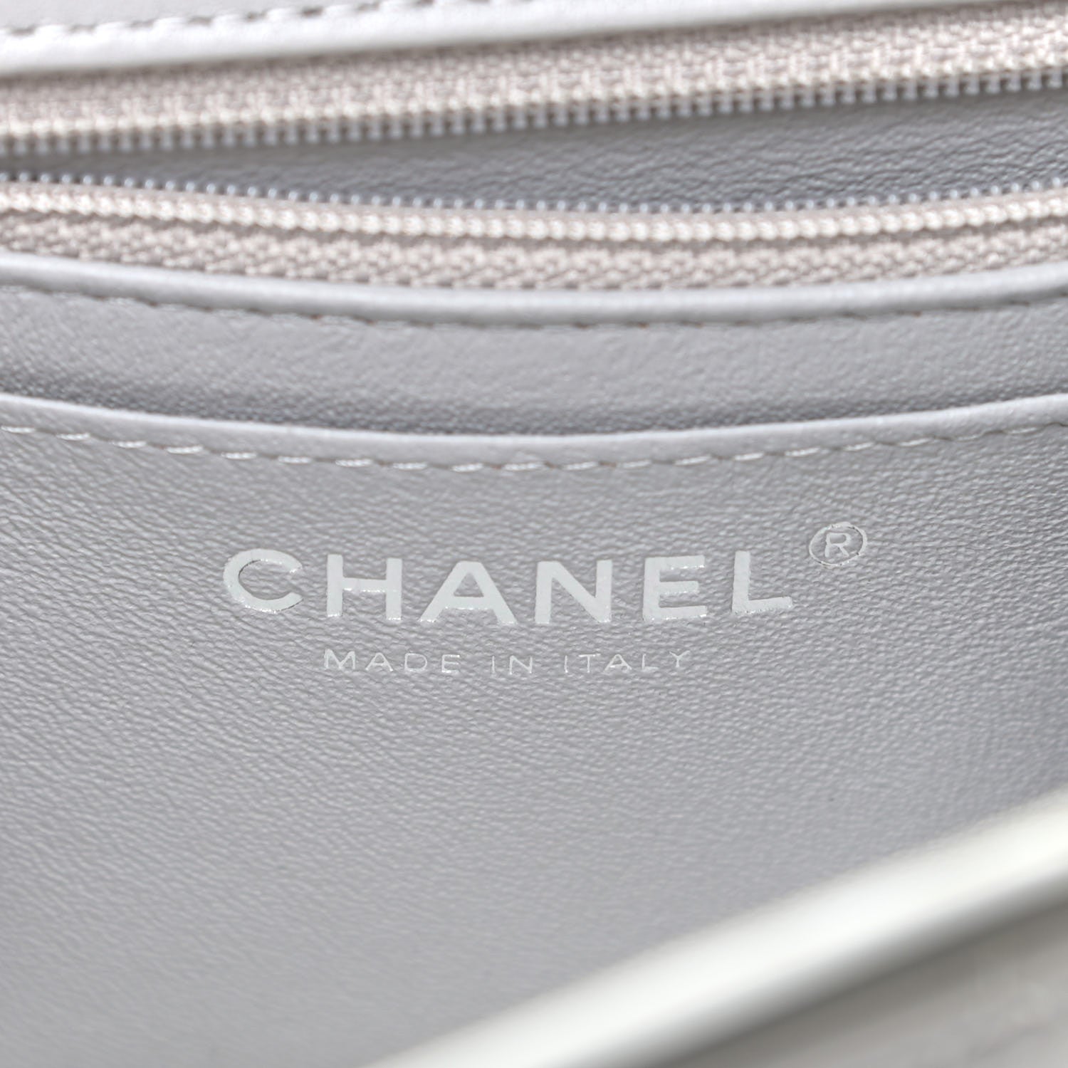 Chanel Lambskin Quilted Mini Rectangular Flap Grey 8 of 16