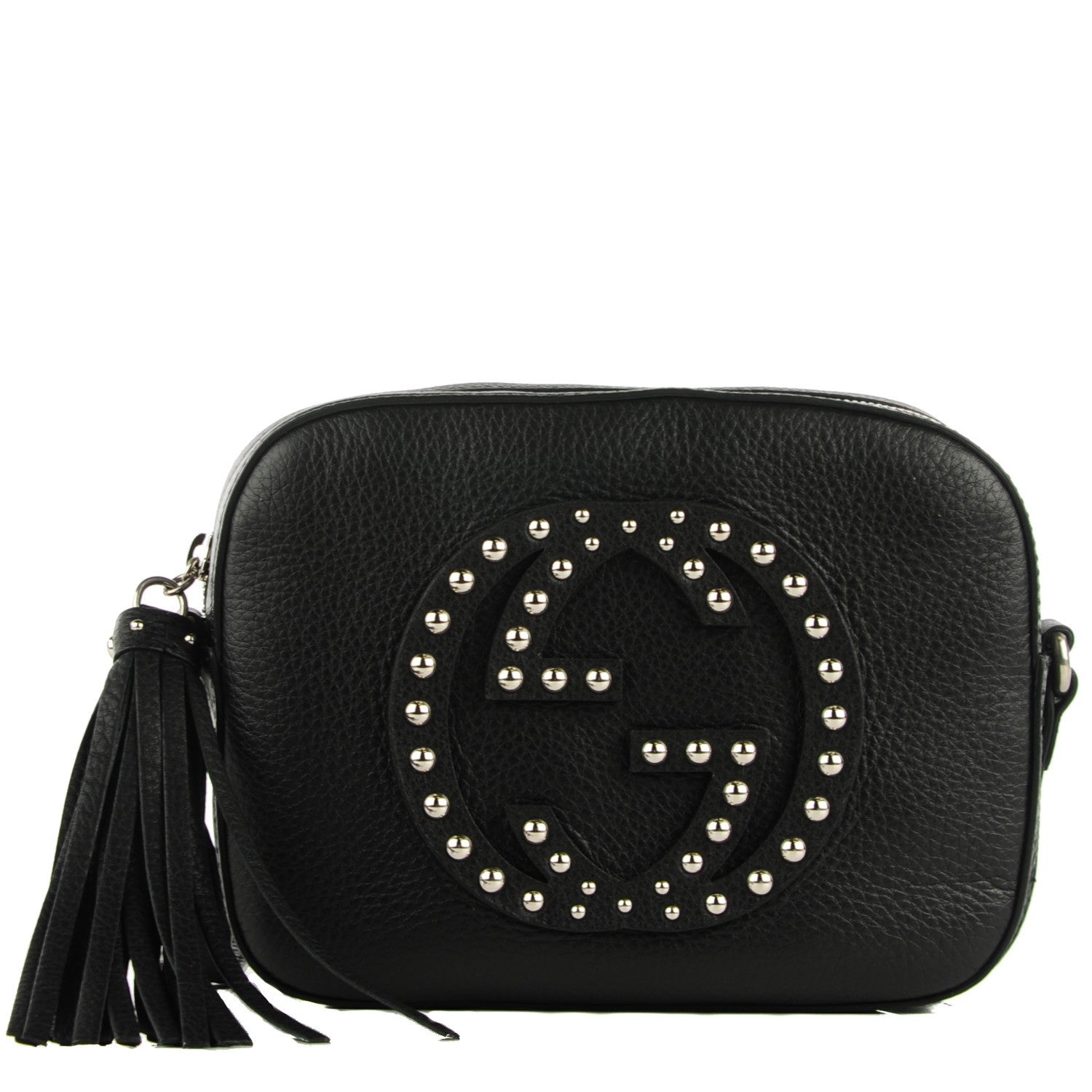 Gucci Pebbled Calfskin Studded Small Soho Disco Bag Black 1 of 7