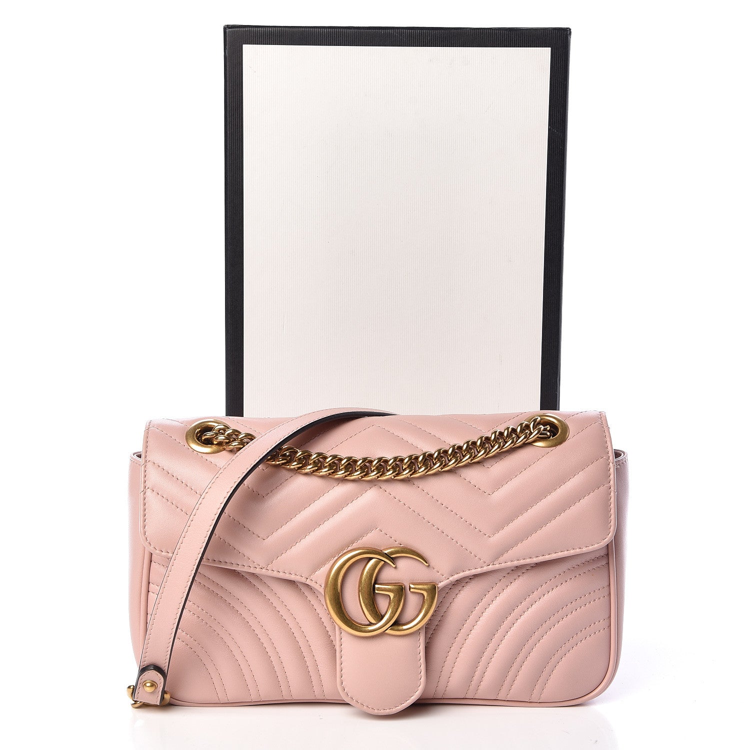 Gucci Calfskin Matelasse Small GG Marmont Shoulder Bag Perfect Pink 11 of 11