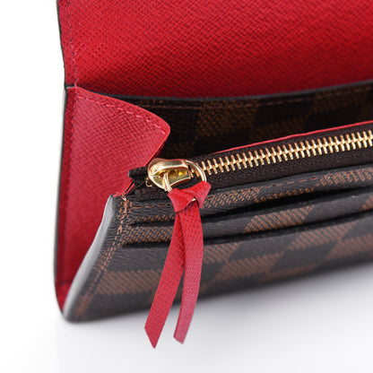 Louis Vuitton Damier Ebene Emilie Wallet Red 9 of 16