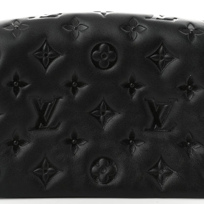 Louis Vuitton Lambskin Embossed Monogram Pochette Coussin Black 7 of 10
