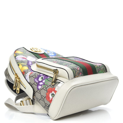 Gucci GG Supreme Monogram Flora Web Small Ophidia Day Backpack White 3 of 8