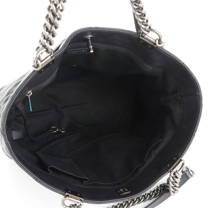 Chanel Calfskin Quilted Large Shopping In Chains Tote Black 5 of 7