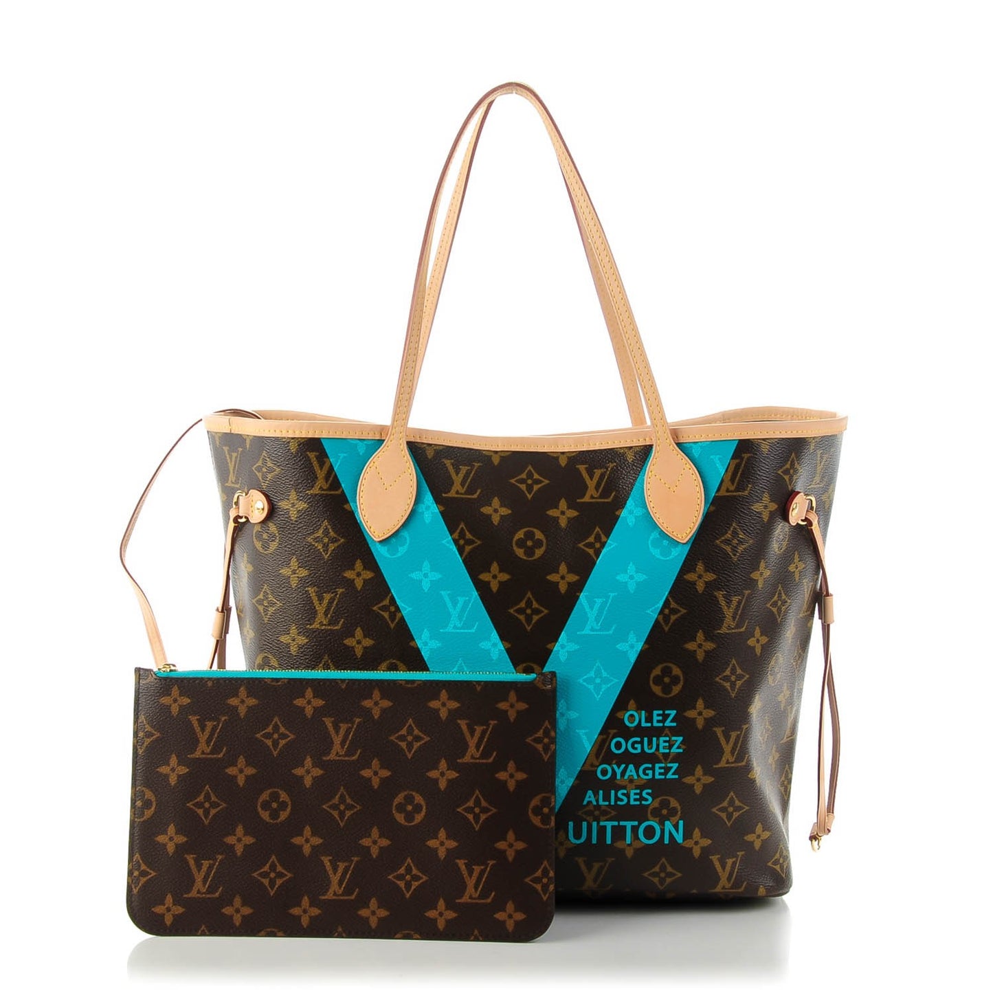 Monogram V Neverfull MM Turquoise