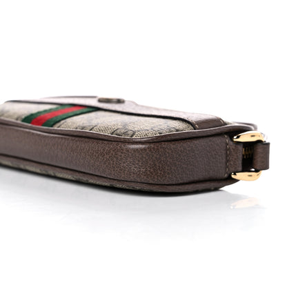 Gucci GG Supreme Monogram Web Mini Ophidia GG Bag Brown 9 of 12