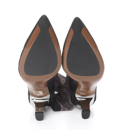 Fendi Technical Mesh FF Colibri Low Heel Ankle Boots 40 Black Tobacco 5 of 7