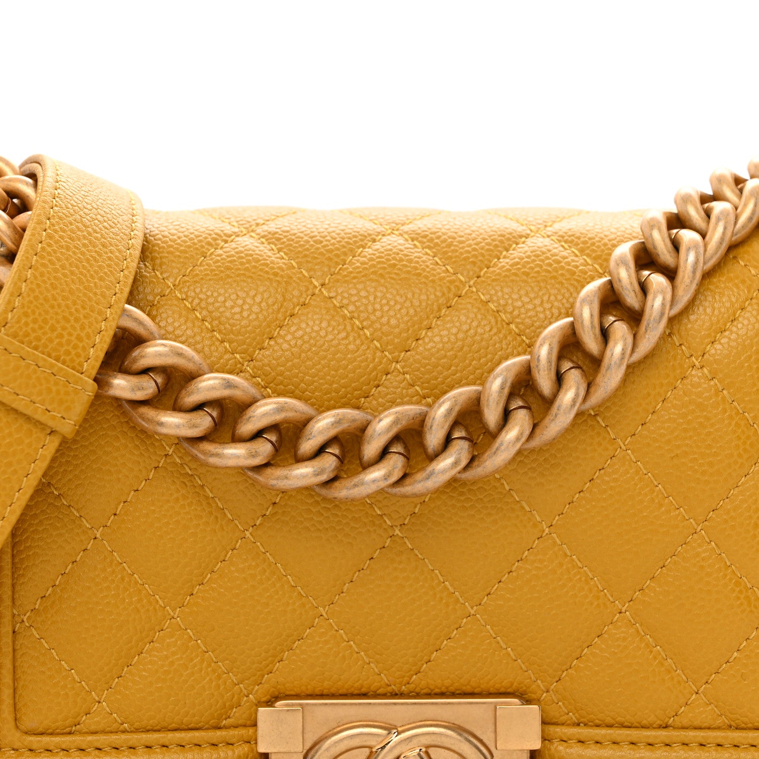 Chanel Lambskin Quilted Small Boy Flap Yellow 9 of 13